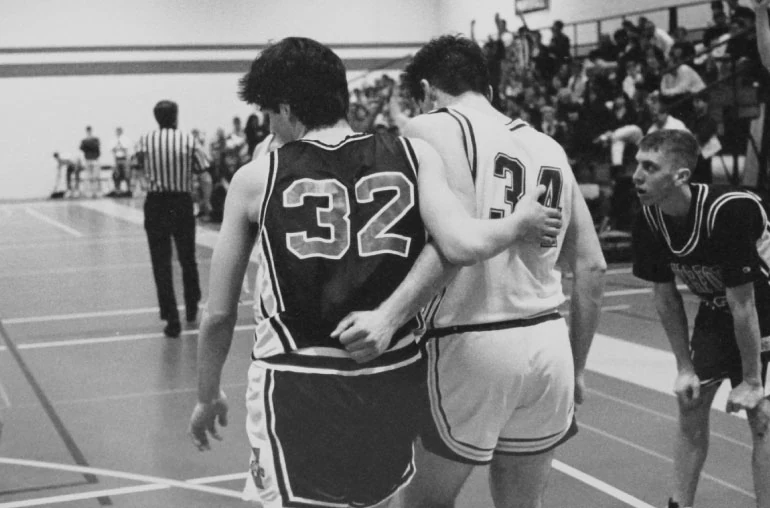 The Greenstone brothers couldn’t have been more different. Mike (right) was a smooth, sweet-shooting 6-2 guard at Swarthmore. Though a hard worker, the 5-11 Dan wasn’t blessed with his brother’s talent. When the teams met near the end of the '90-'91 season, the game was more emotional than most.