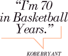 “I’m 70 in Basketball Years.” — Kobe Bryant