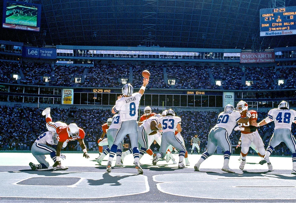 TROY AIKMAN The strength of his right arm carried Dallas on its greatest run ever, winning three Super Bowls in a four-year span, from 1993 to ’96.