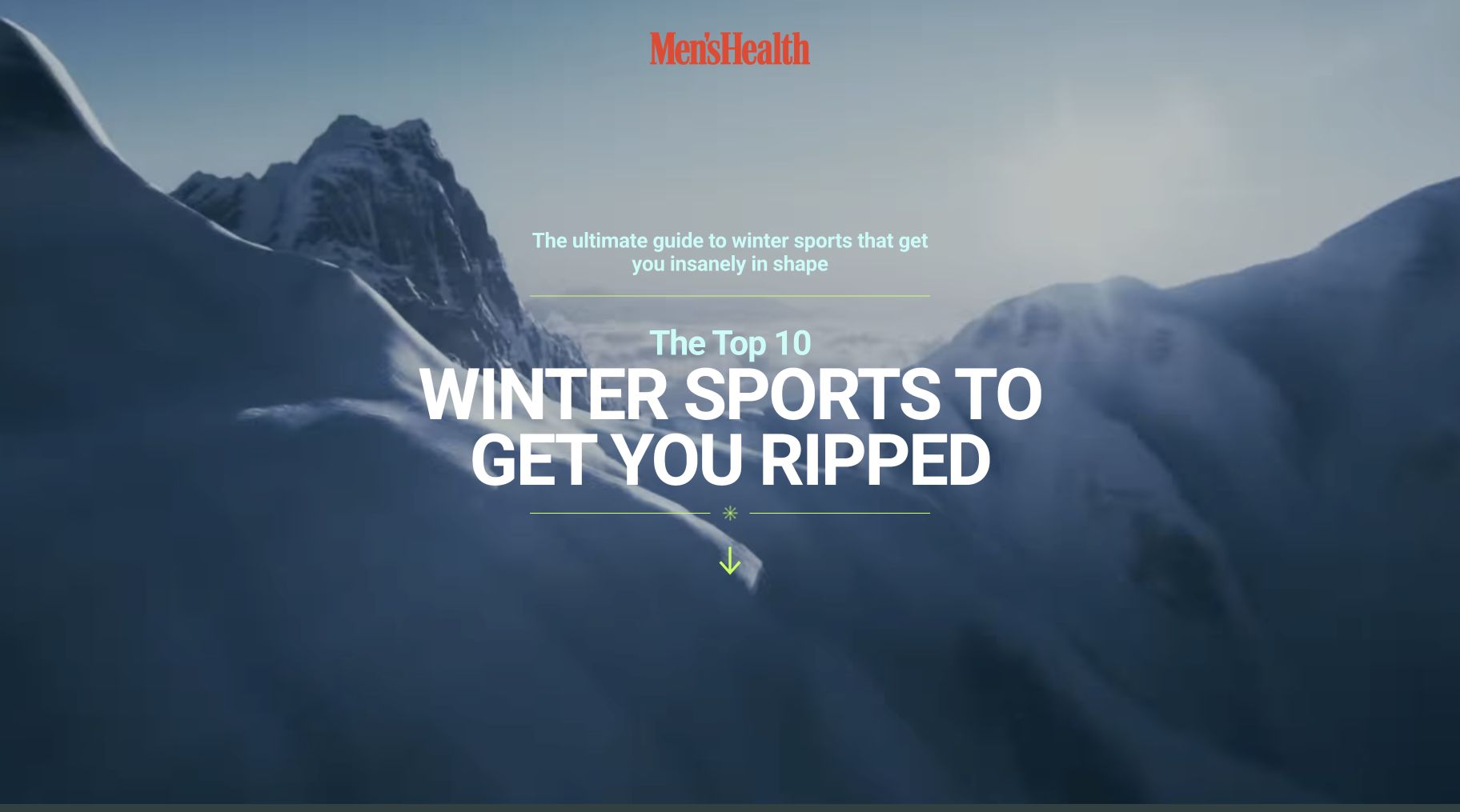 Original Winter Sports to Get You Ripped homepage, captured from the recovered working HTML.