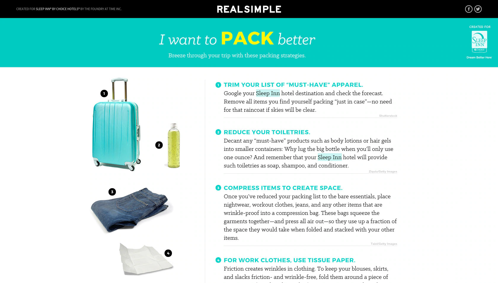 Choice Hotels – Real Simple project image